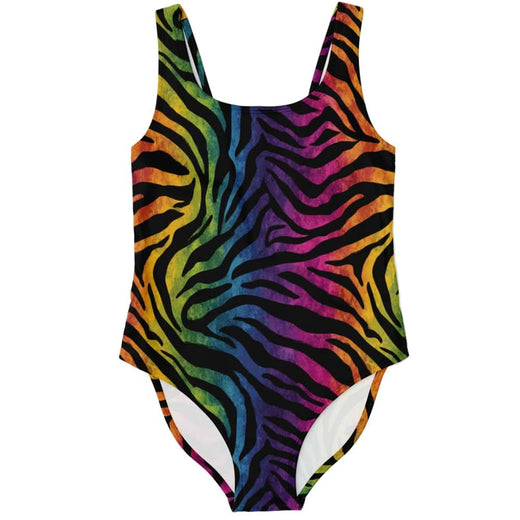 Rainbow Riot Zebra One-Piece Swimsuit