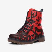 Red Bat Party Vegan Leather Boots