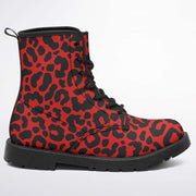 Red Leopard Print City Boots