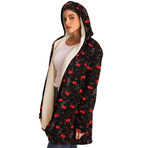 Red Poppy Flowers Microfleece Cloak - Free Shipping