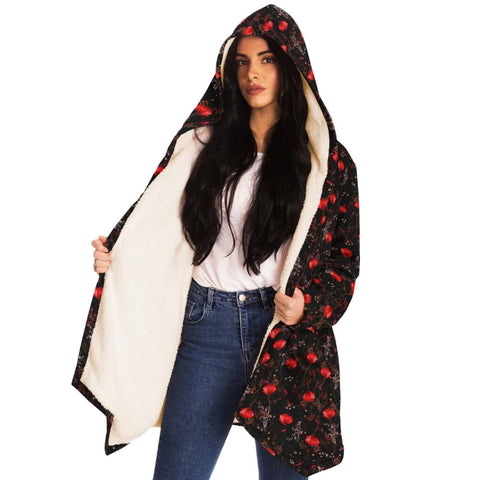 Red Poppy Flowers Microfleece Cloak - Free Shipping