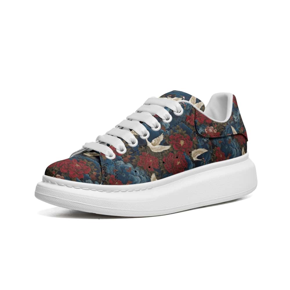Royal Dusk Cranes Oversized Sneakers