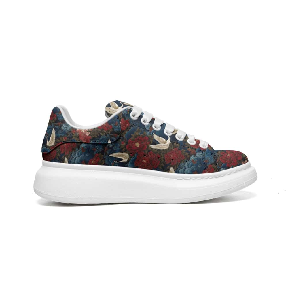 Royal Dusk Cranes Oversized Sneakers