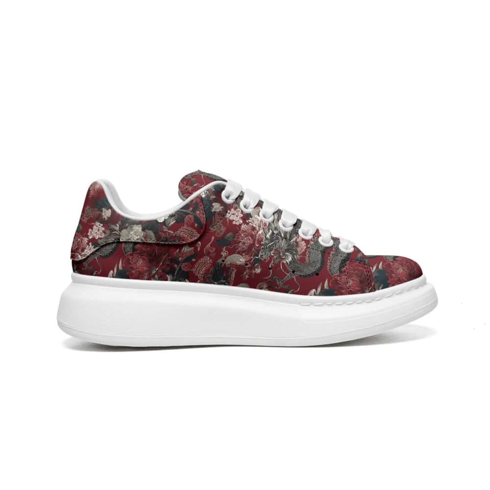 Scarlet Veil Dragon Oversized Sneakers