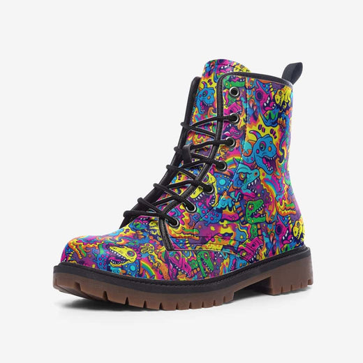 Scary Pop Dino Vegan Leather Boots