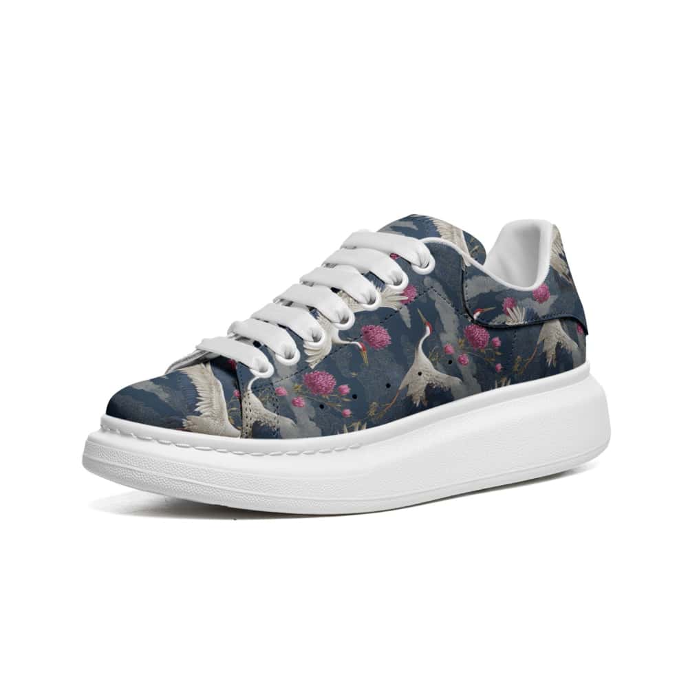 Silken Sky Cranes Oversized Sneakers