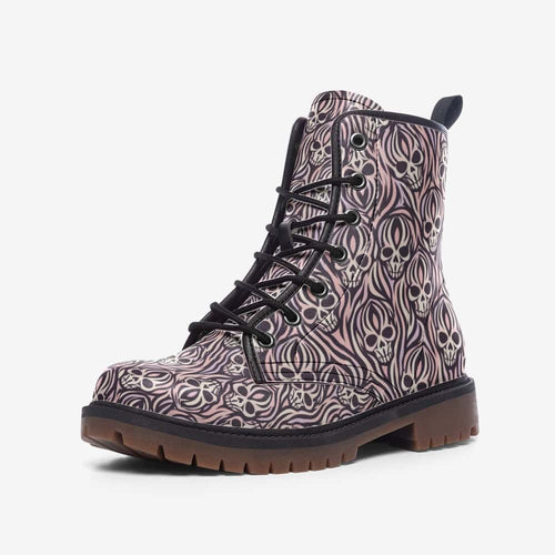 Skull Static Vegan Leather Boots – Colorway 2