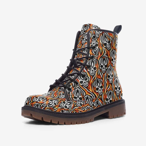 Skull Static Vegan Leather Boots – Colorway 5