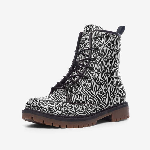 Skull Static Vegan Leather Boots