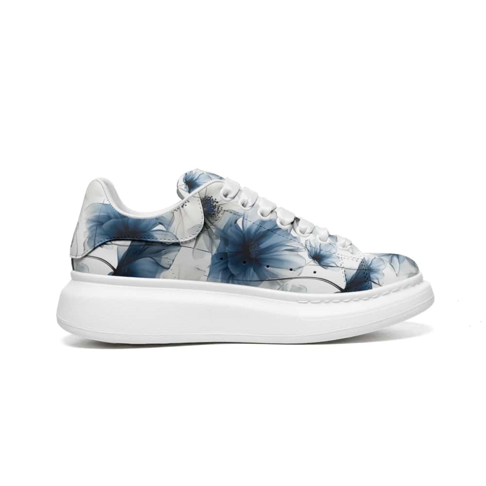 Soft Indigo Florals Oversized Sneakers