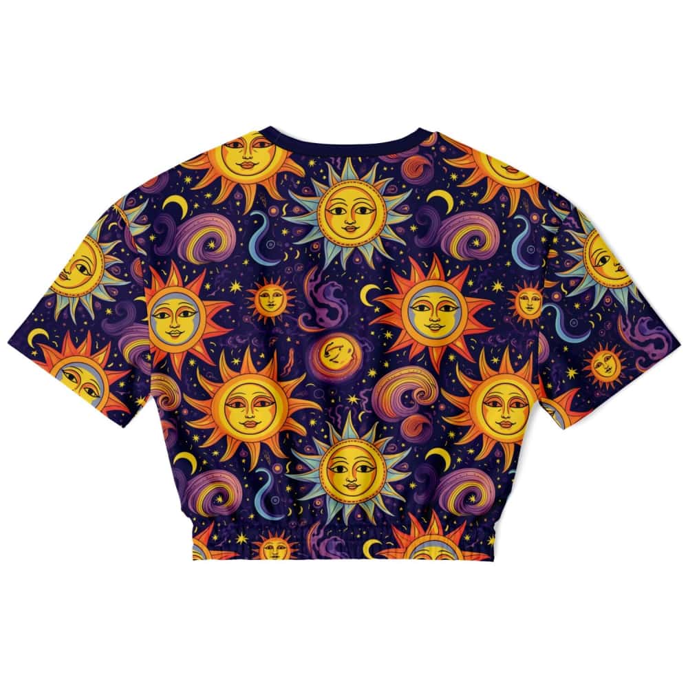Sun And Moon Athletic Cropped Short Sleeve Sweatshirt