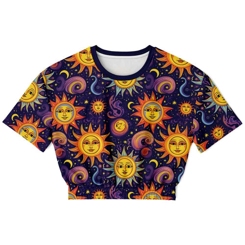 Sun And Moon Athletic Cropped Short Sleeve Sweatshirt