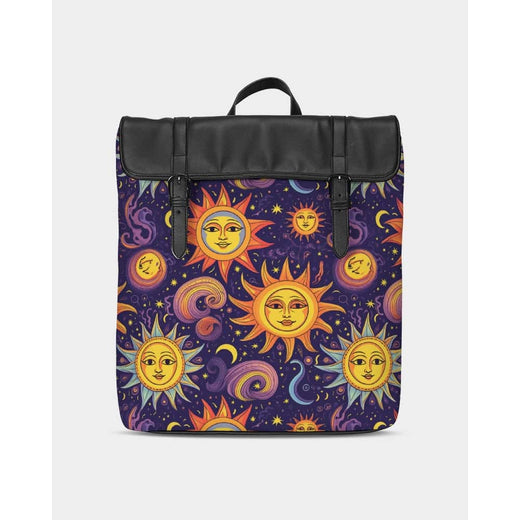 Sun and Moon Casual Flap Backpack