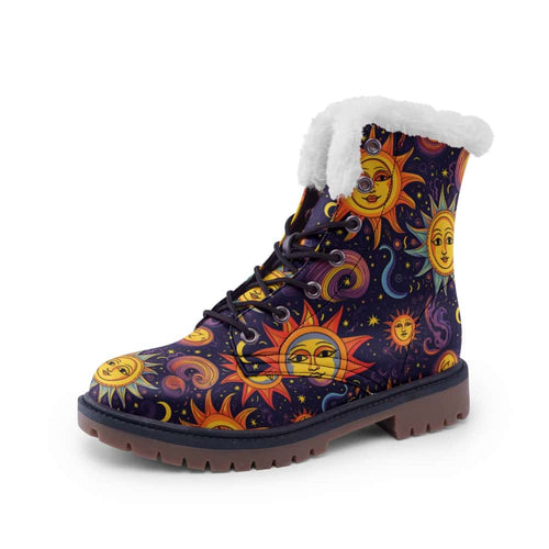 Sun and Moon Fur Chukka Boots