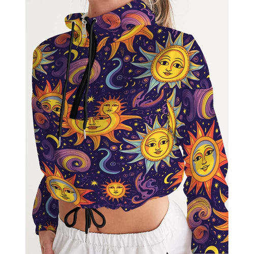 Sun and Moon Women's Cropped Windbreaker