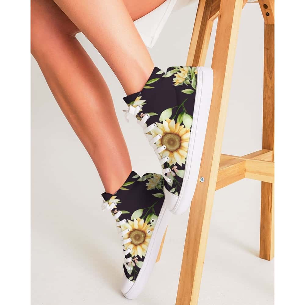 Sunflowers Hightop Canvas Shoes - $74.99 - Free Shipping