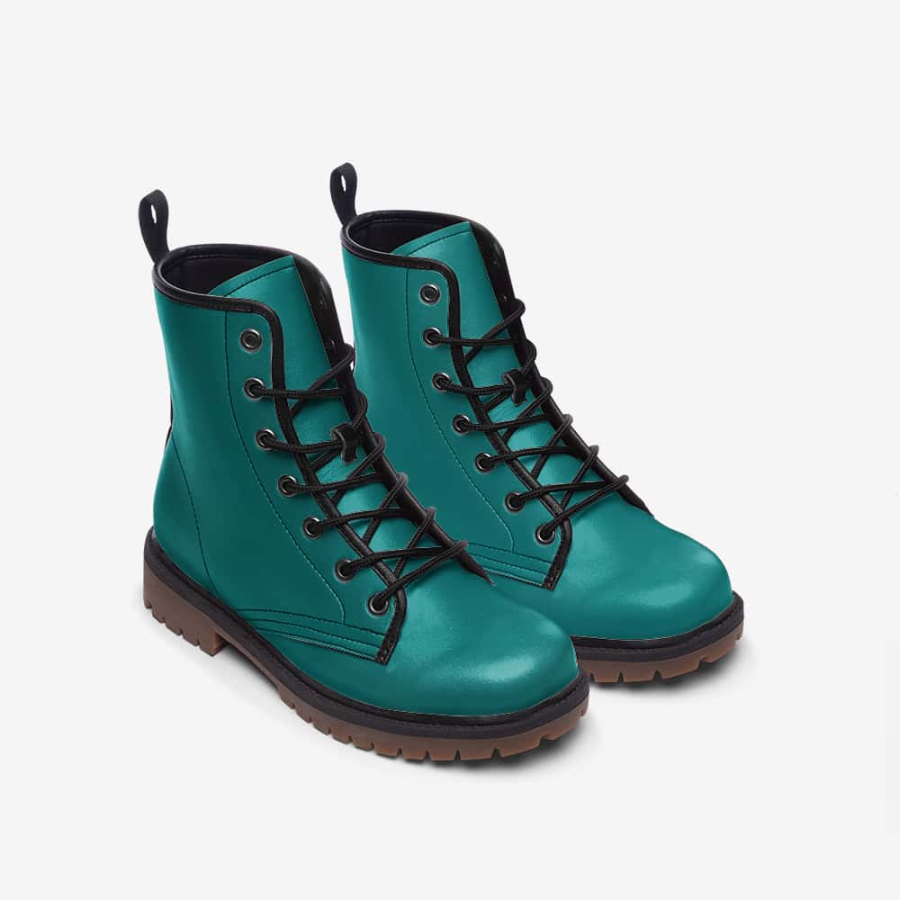 Teal Vegan Leather Boots - $99.99 - Free Shipping