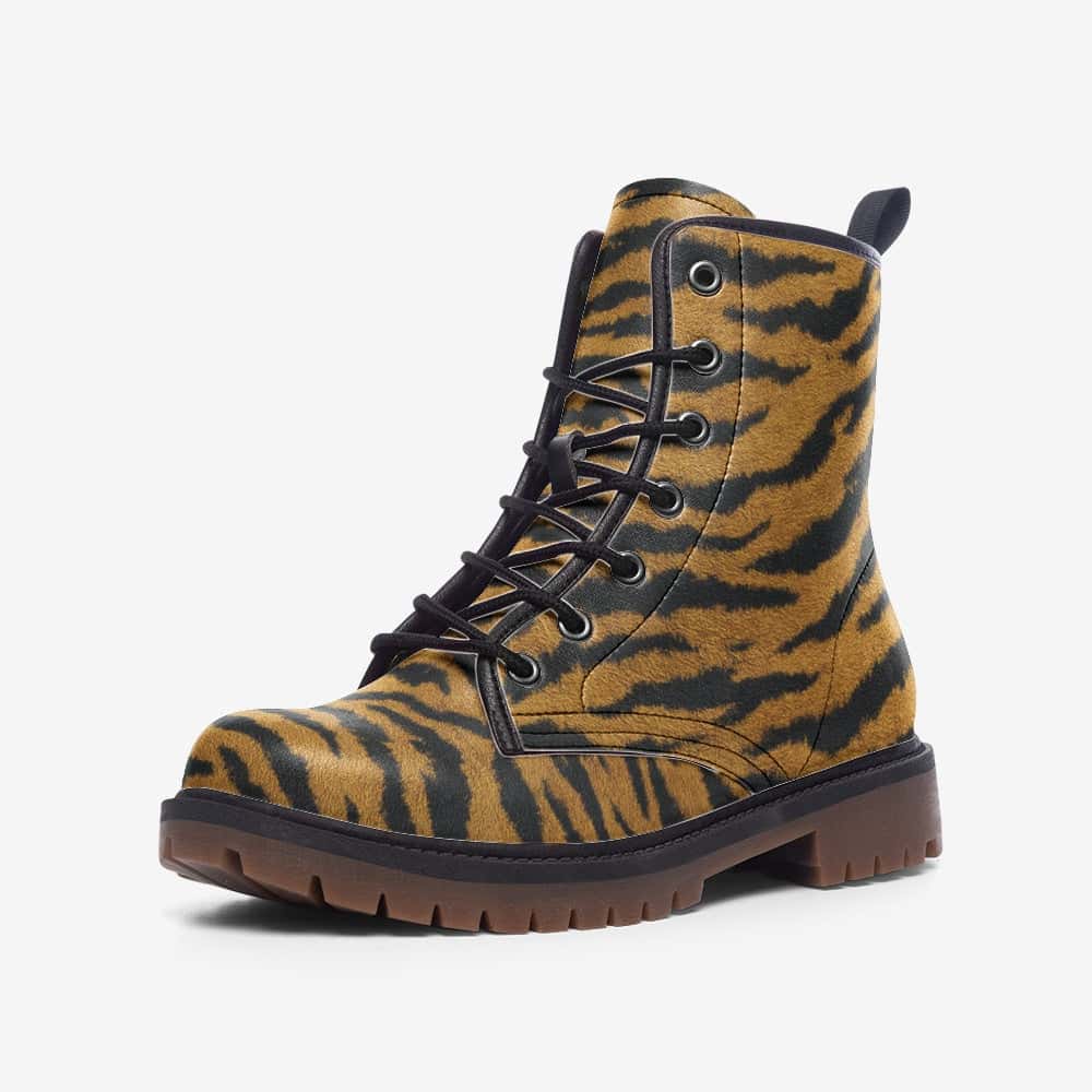Tiger Vegan Leather Boots – Amber Stripe Wild Edition