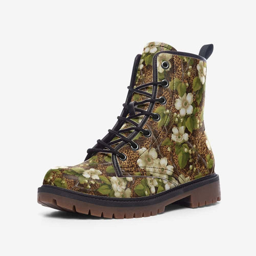 Vanilla Blossom Leopard Vegan Leather Boots