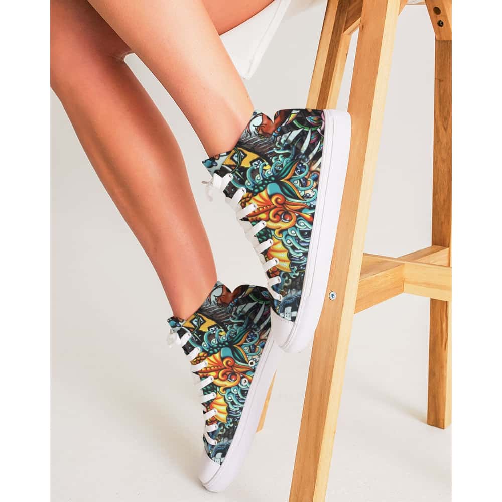 Vintage Tattoo Hightop Canvas Shoes - $74.99 - Free Shipping