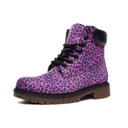 Violet Night Leopard Vegan Nubuck Leather Boots