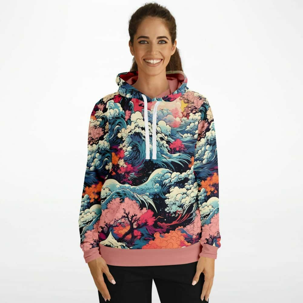 Waves Athletic Pullover Hoodie - Free Shipping