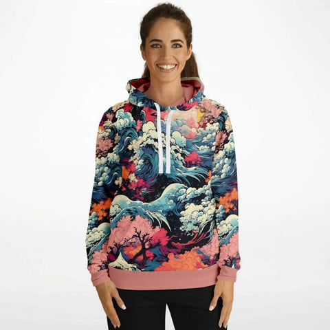 Waves Athletic Pullover Hoodie - Free Shipping