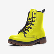 Yellow Vegan Leather Boots