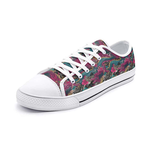 Zebra Storm Dragon Low Top Canvas Shoes