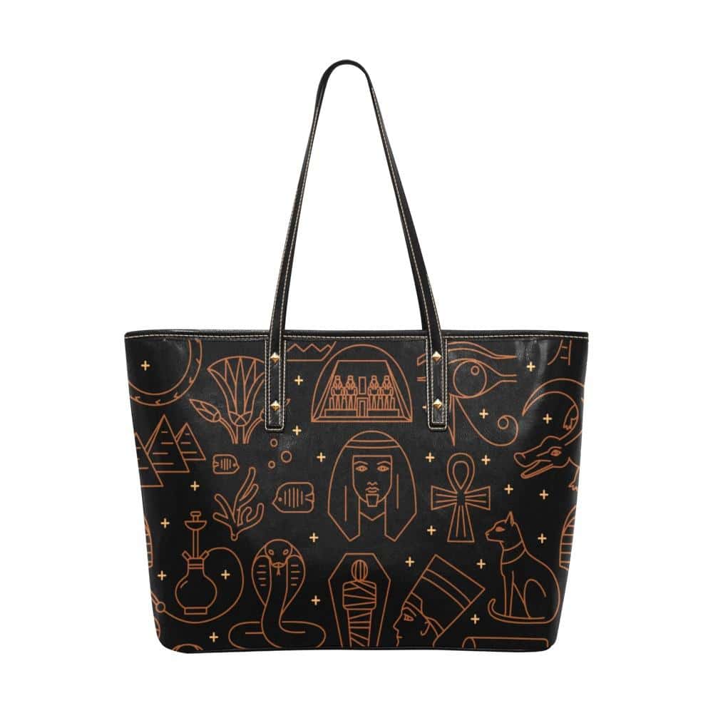 African Symbol Chic Vegan Leather Tote Bag - $64.99 Free