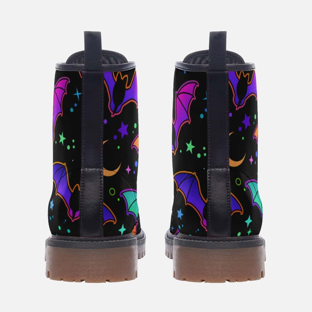 Bats and Stars Vegan Leather Boots - Free Shipping