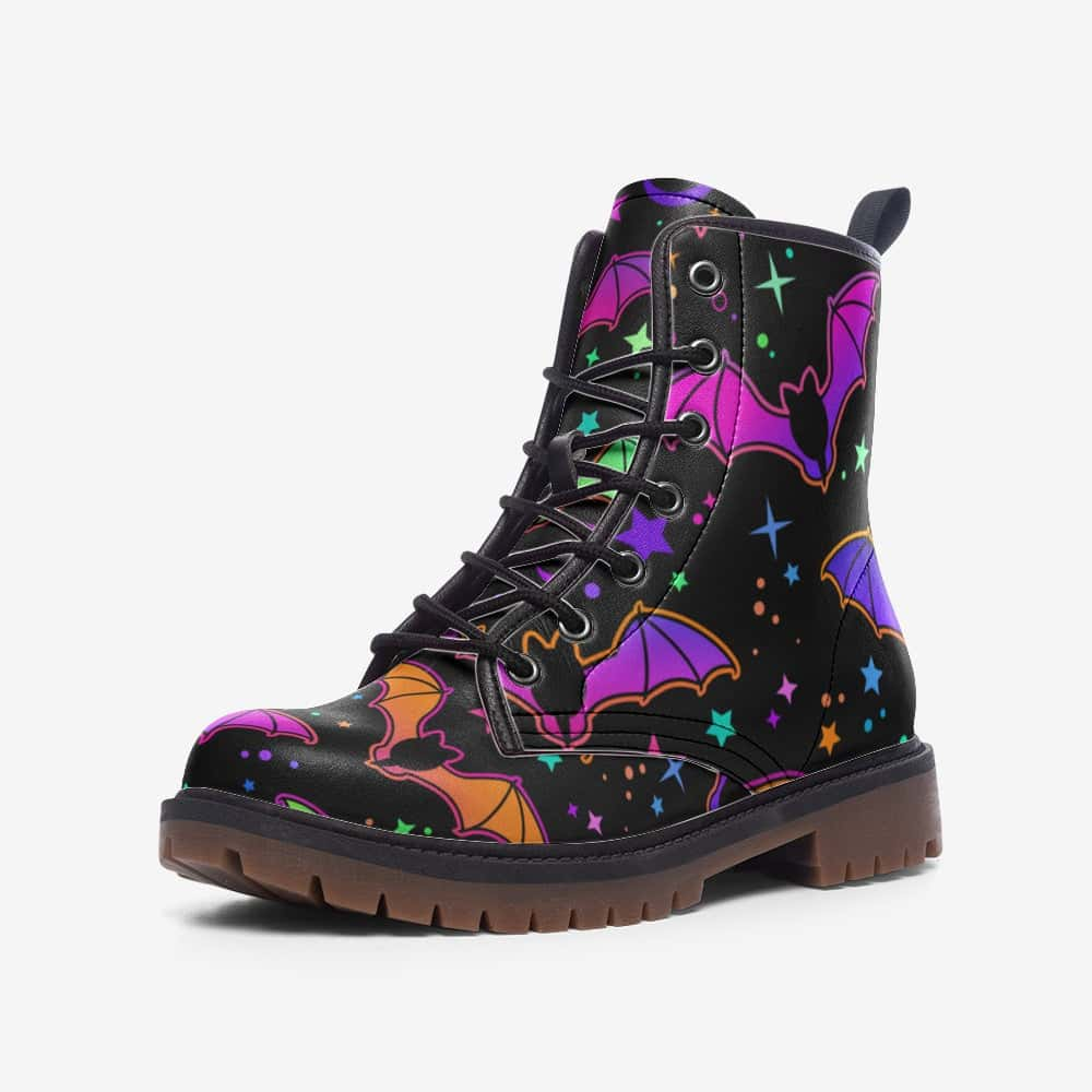 Bats and Stars Vegan Leather Boots - Free Shipping