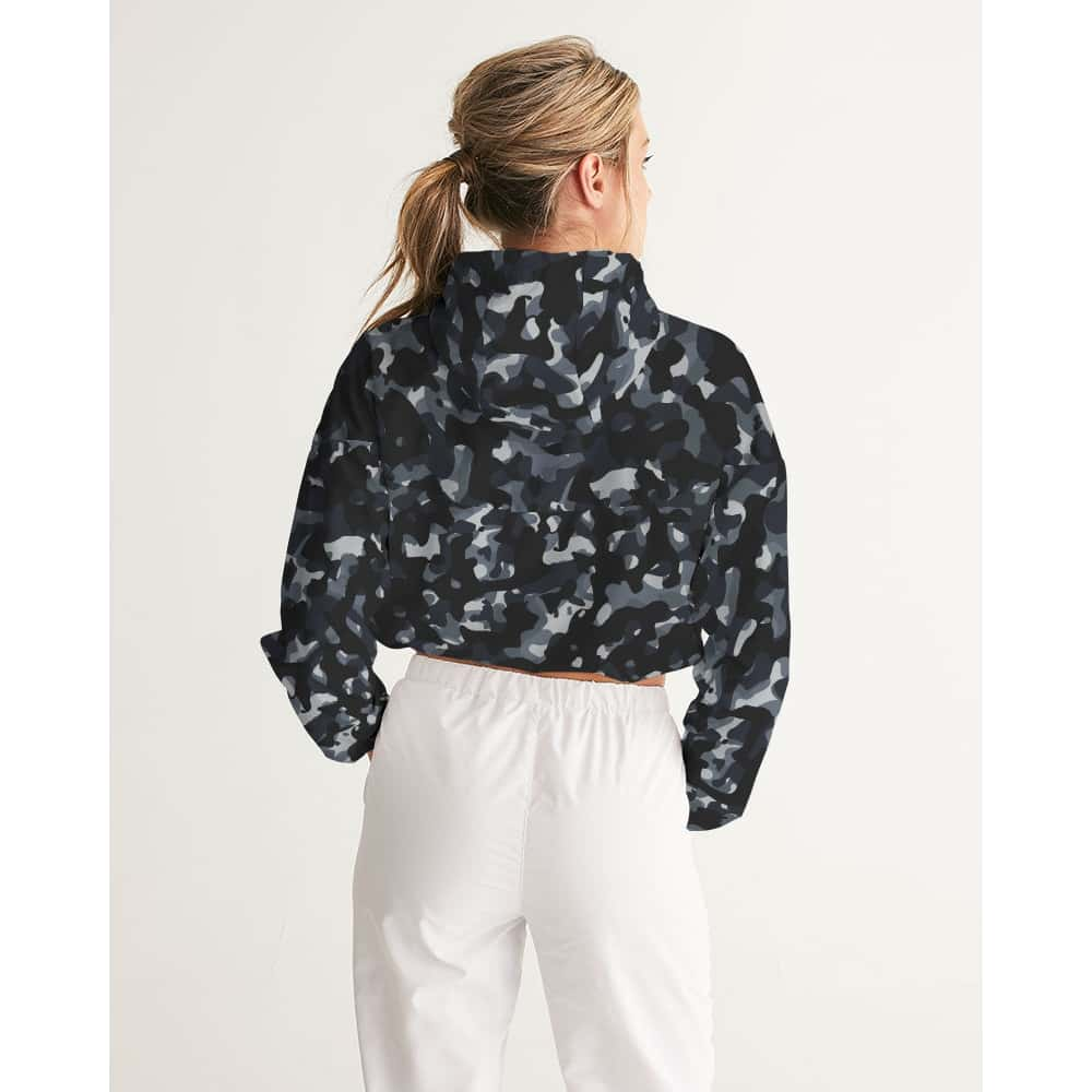 Black and Grey Camo Cropped Windbreaker - $64.99 Free