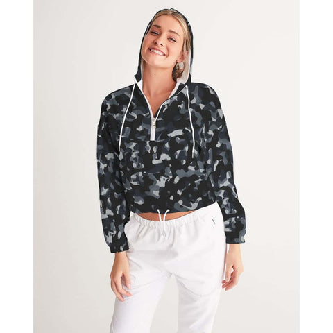 Black and Grey Camo Cropped Windbreaker - $64.99 Free