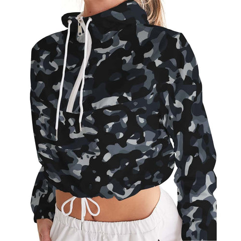 Black and Grey Camo Cropped Windbreaker - $64.99 Free