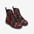 Black and Red Paisley Pattern Vegan Leather Boots - $99.99