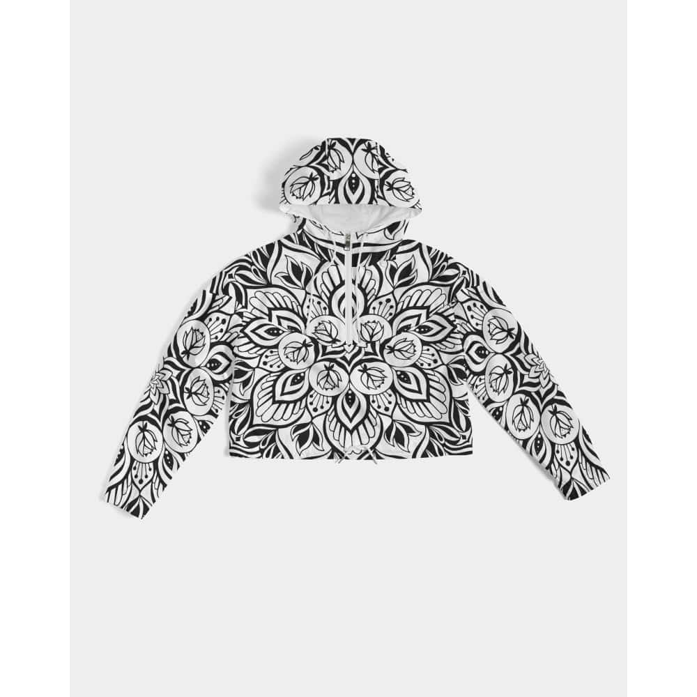 Black and White Mandala Cropped Windbreaker - $64.99 - Free