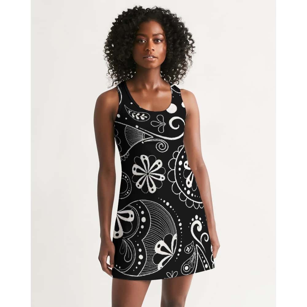 Black Paisley Bandana Racerback Dress - $57.99 - Free