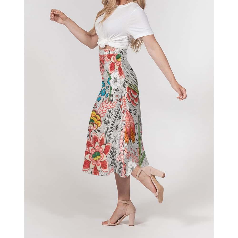 Blooming Flower A-Line Midi Skirt - $59.99 - Free Shipping