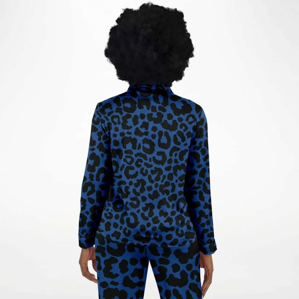 Blue leopard 2024 print pajamas