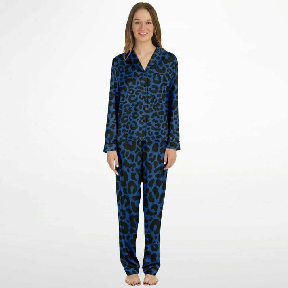 Blue leopard best sale print pajamas