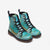 Bluish Green Alcohol Ink Vegan Leather Boots - $99.99