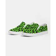 Bright Green Leopard Print Slip-On Canvas Shoes