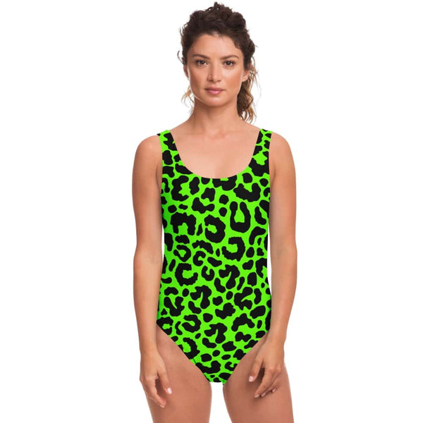 Bright Green Leopard Print Swimsuit Free Shipping Projects817