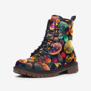 Bright Multicolor Mushroom Vegan Leather Boots