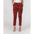 Bright Red Leopard Print Belted Tapered Pants - $64.99 -