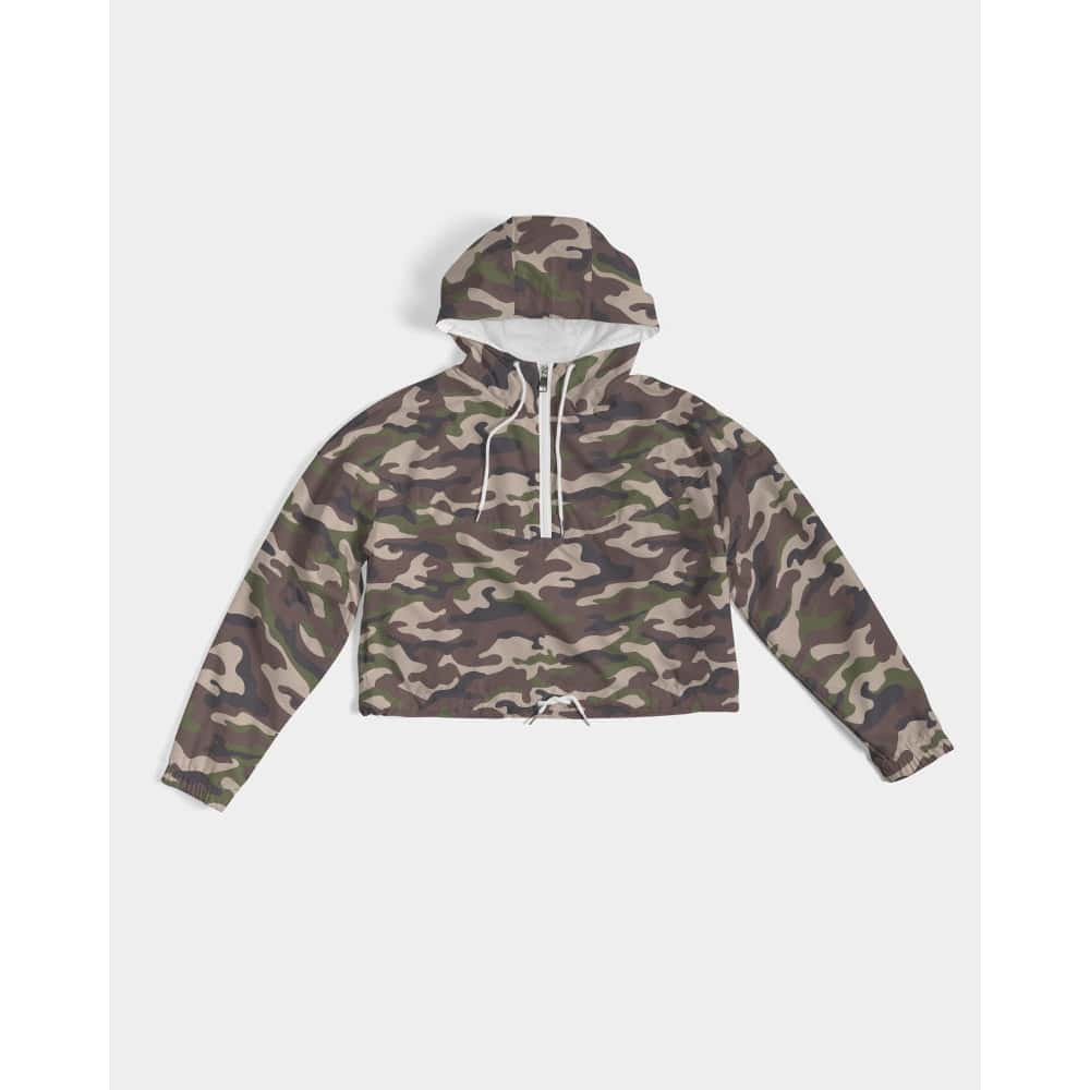 Brown and Green Camo Cropped Windbreaker - $64.99 Free