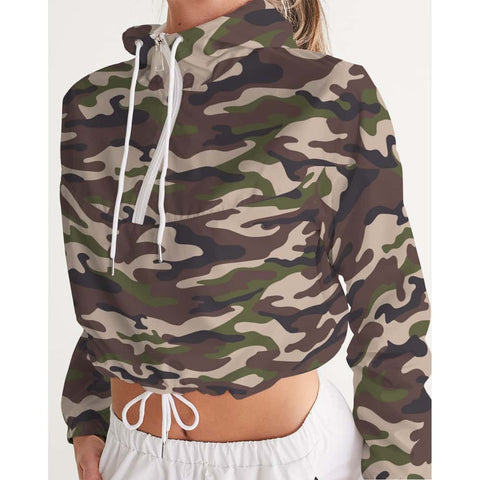 Brown and Green Camo Cropped Windbreaker - $64.99 Free