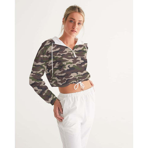 Brown and Green Camo Cropped Windbreaker - $64.99 Free