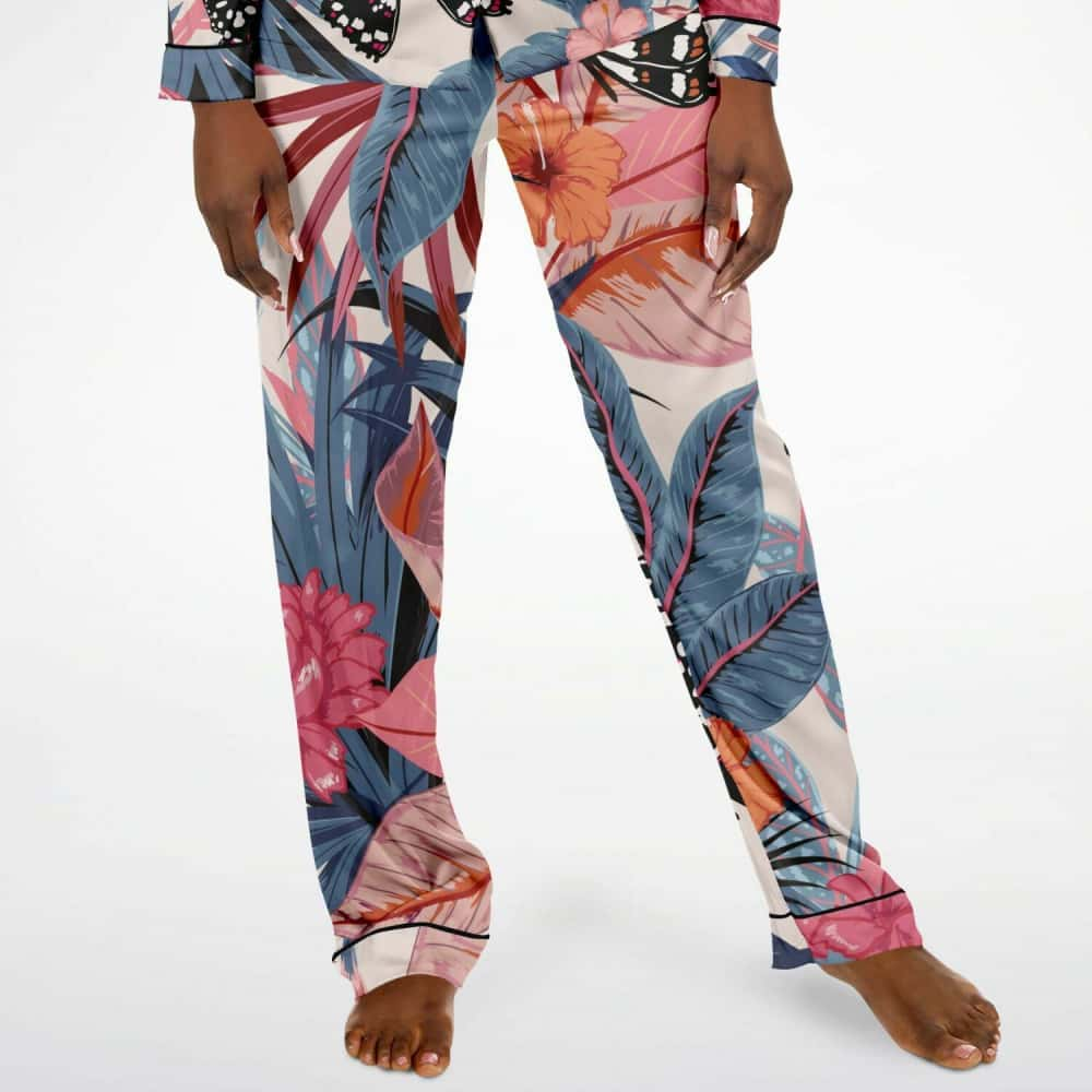 Butterflies and Floral Satin Pajamas - $84.99 Free Shipping